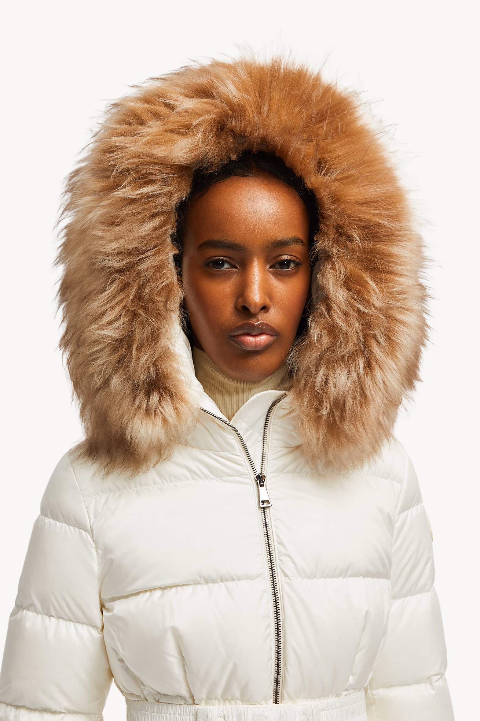 Boed Hooded Shearling-Trimmed Short Down Jacket Women White Moncler 8